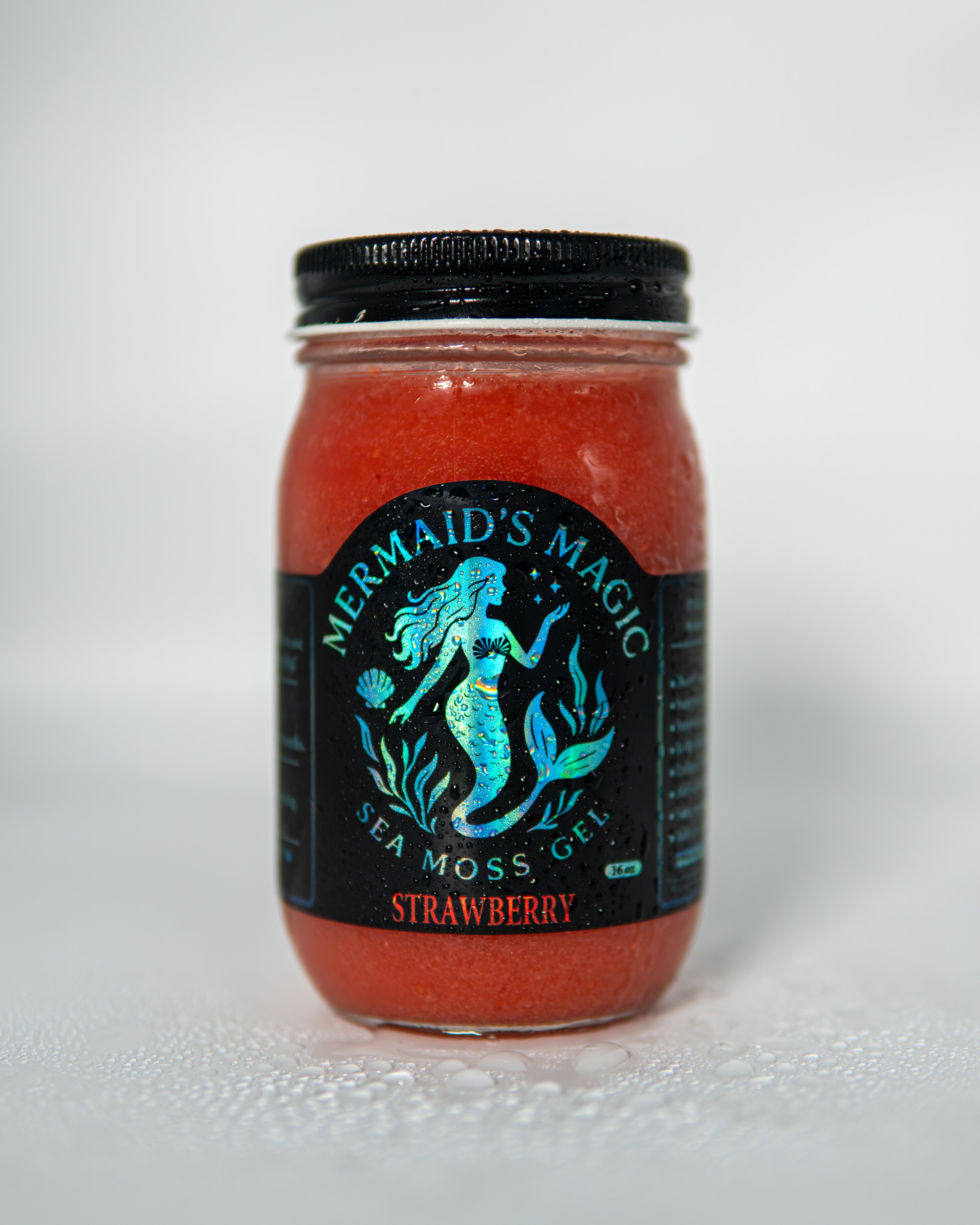 Strawberry Sea Moss Gel | Real Fruit, Wild-Harvested | Mermaid's Magic