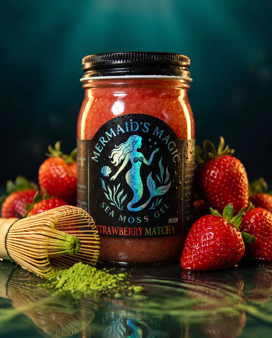 Strawberry with Japanese Ceremonial Matcha (NEW RELEASE) styled with fresh whole fruit